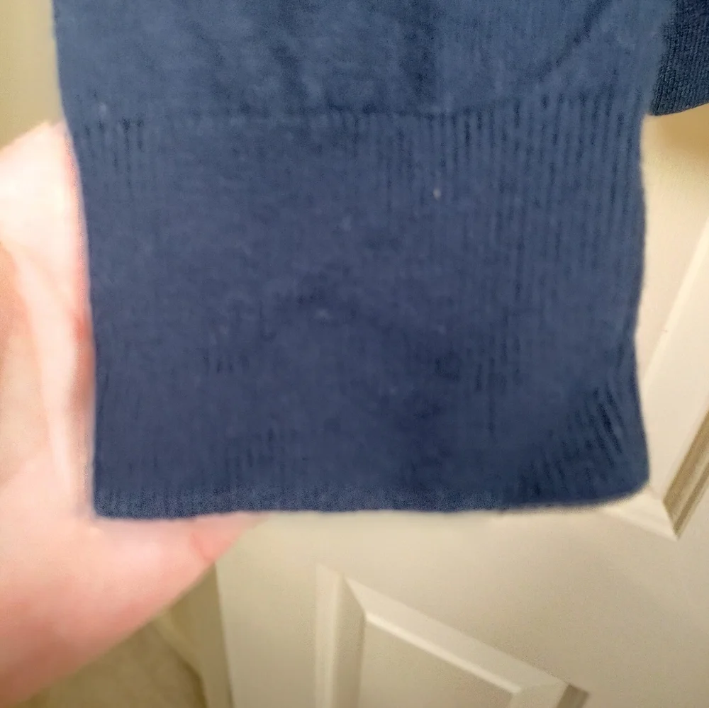 Banana Republic Men's M Argyle‎ Sweater 100% Extra Fine Merino Wool Navy Blue